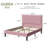 Velvet Upholstered Platform Bed With Headboard & Wooden Slats-164094166-164094165