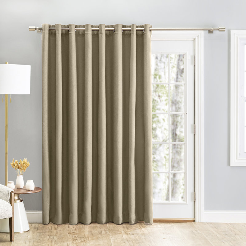 Tickmacrevan Thermal Blackout Patio Curtain Panel, Driftwood