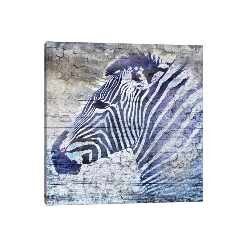 Purple Zebra 1 Piece Wrapped Canvas Wall Art, 93.98 cm H x 93.98 cm W x 1.91 cm D