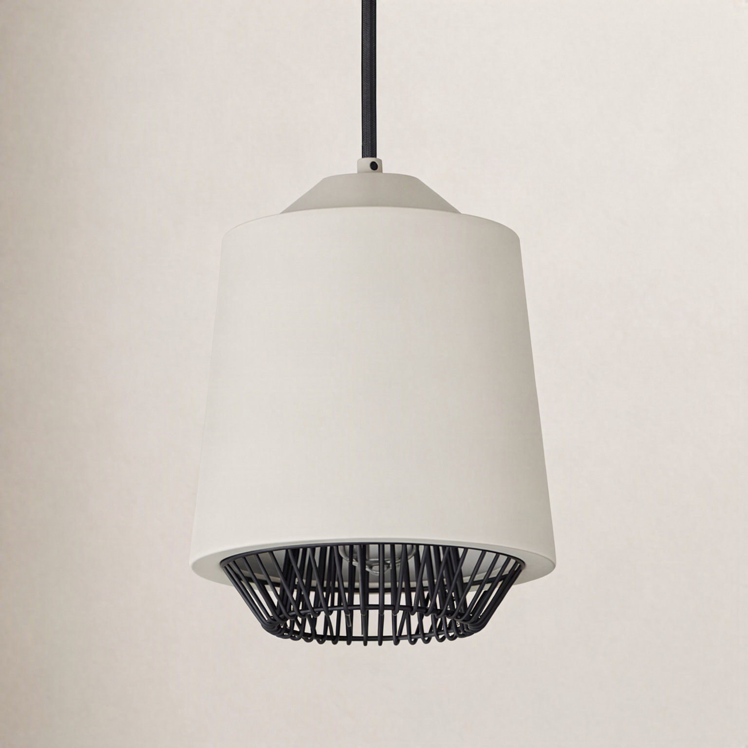 Cici Single Light Pendant, Gray/Black
