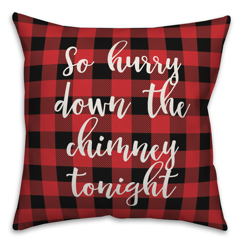  Coussin décoratif à carreaux So Hurry Down the Chimney, Coussin décoratif