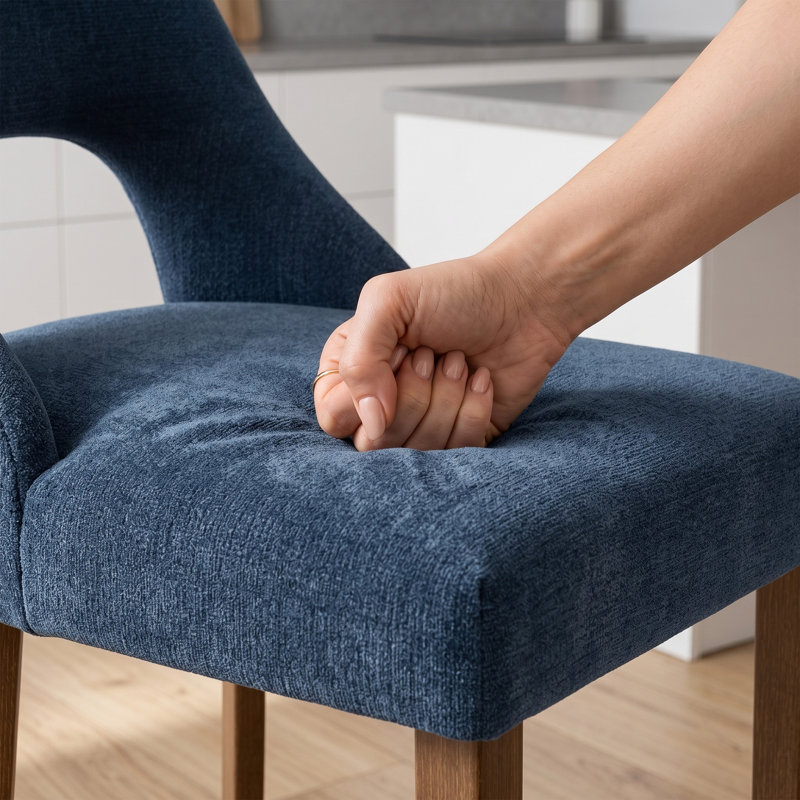 Tabourets de bar modernes à hauteur de comptoir avec pieds en bois pour îlot de cuisine, Navy