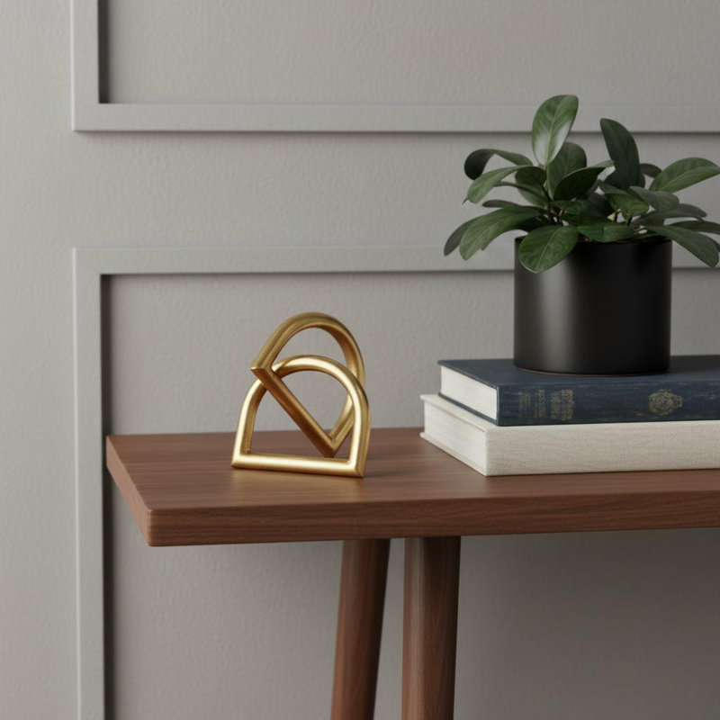 5" Gold Iron Abstract Tabletop Sculpture