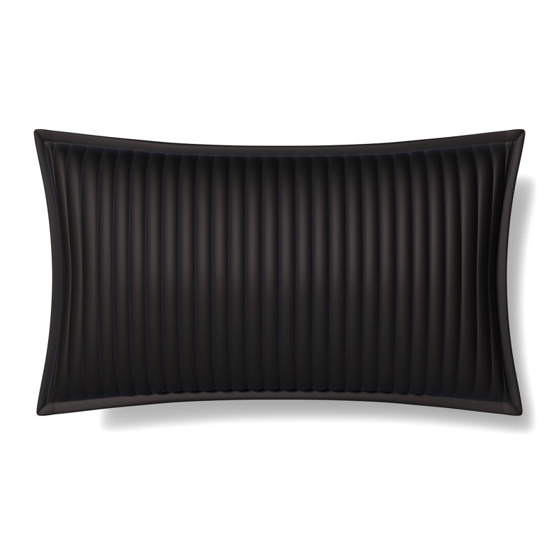 Quilted Silk Channel Pillow, 14"H x 20"W, Charcoal