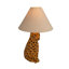 Lampe de table en céramique avec abat-jour en lin et interrupteur en ligne