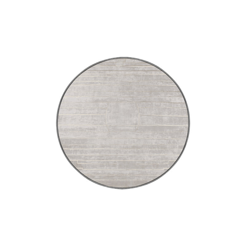 Tapis gris lavable à la machine, Rond 5 pi