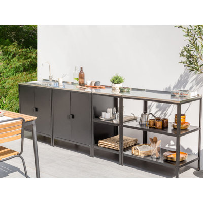 Beliani 290cm 4 Modular Outdoor Kitchen