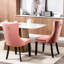 Chaise de salle à manger avec housse en velours rose et pieds en bois, 2 chaises hautes, 2, coussin en mousse confortable et structure stable