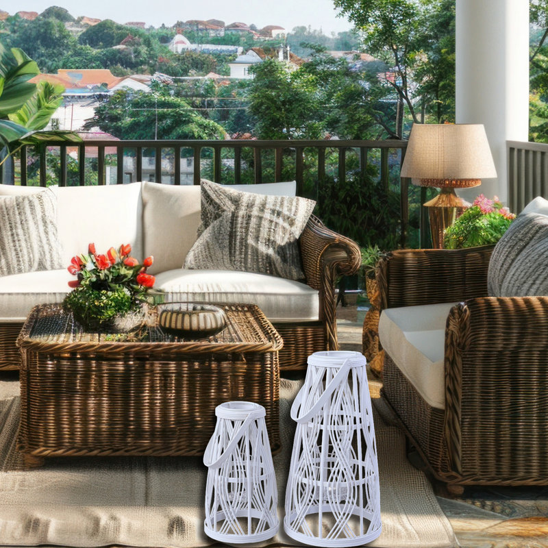 Ensemble de 2 lanternes en bambou Key West