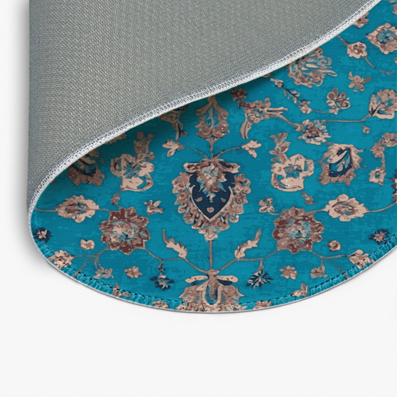 Tapis vert d'intérieur et d'extérieur Tabriz, Rond 5 pi