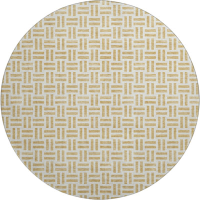 Premium Machine Washable Prisco Gold Rug
