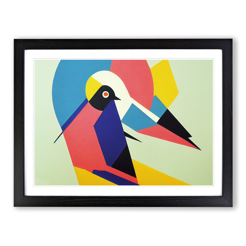 Abstract Pigeon Bird Vol.5 - Framed Print, Black, 46cm H x 64cm W x 2cm D