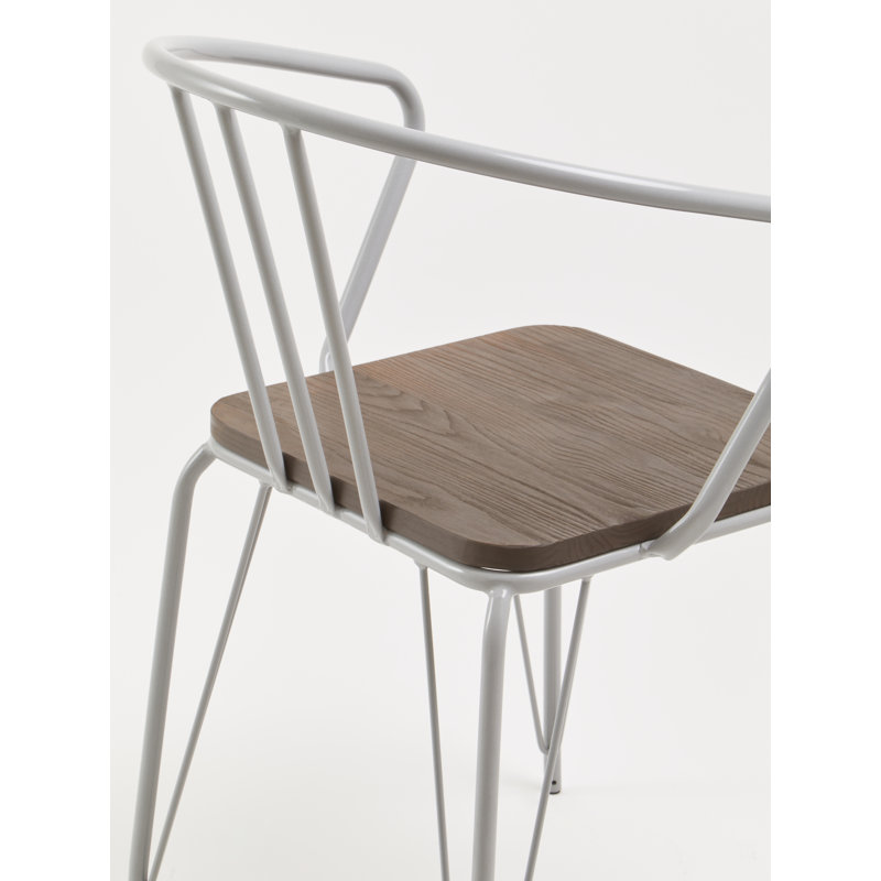 Wolfsberg 46cm H Metal Windsor Back Side Chair, Light Brown/Grey