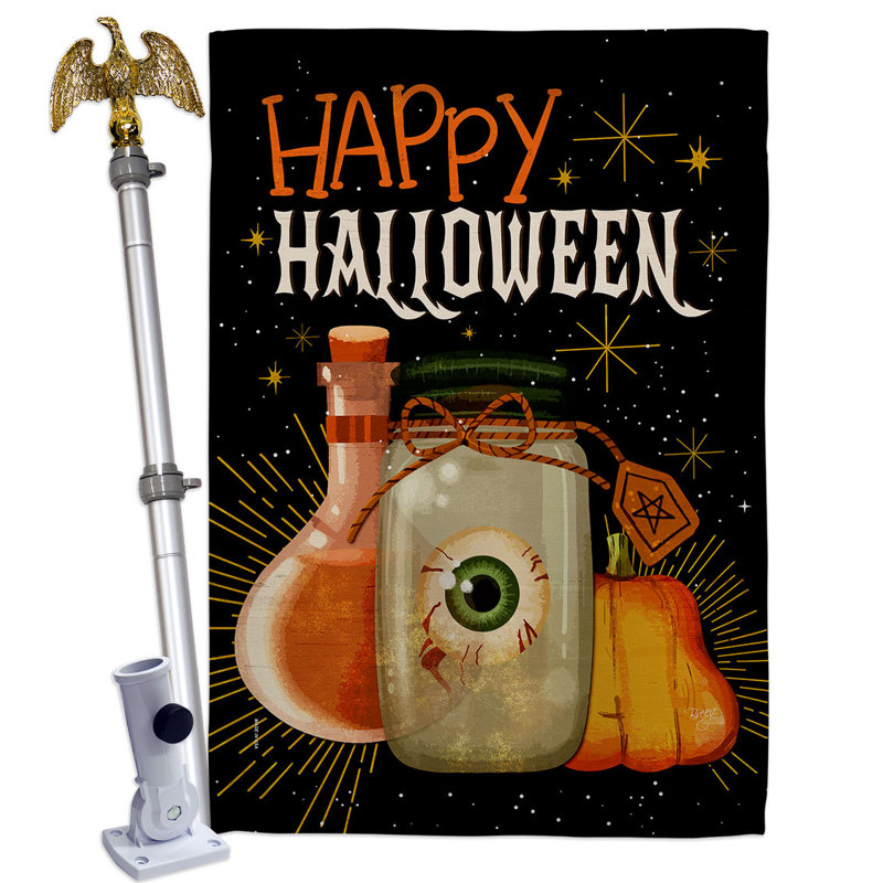 Double Sided 40'' H x 28'' W Polyester Halloween Flag Set