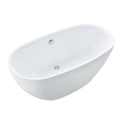 59" x 30" Freestanding Soaking Acrylic Bathtub