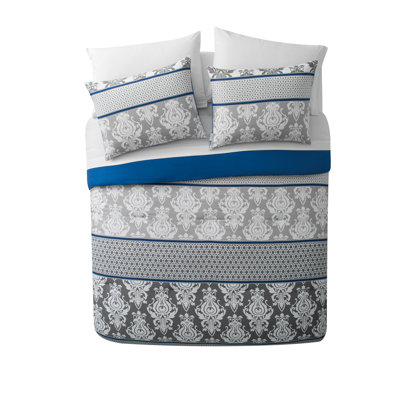 Beckham Traditional Microfiber / Polyester Standard Damask Comforter Set