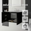 Meuble-lavabo flottant avec lavabo à débordement, portes à fermeture en douceur et comptoir en marbre de culture-133668277