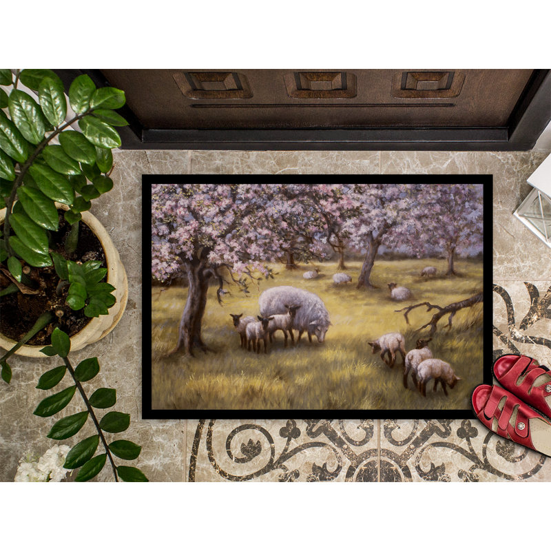 Tapis de porte extérieur anti-dérapant ovin, Rectangle 1 pi 6 po x 2 pi 3 po