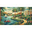 Décoration murale art déco de palmiers tropicaux-1667041244-1667041243