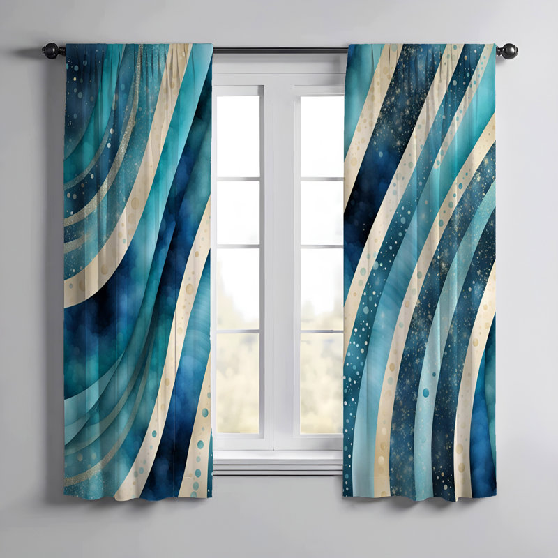 Paire de rideaux semi-transparents en polyester Rikkilee, L 20 po x L 52 po