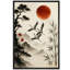 «Cranes with Red Moon Pine and Bamboo Landscape Art», reproduction d'art sur toile encadrée-888532031-888532016
