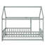Lit simple en bois avec structure de toit, garde-corps de sécurité, gris-1740957178-1740957179