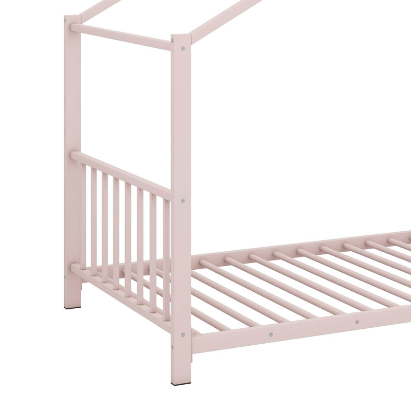 Lit plateforme simple en métal, Rose