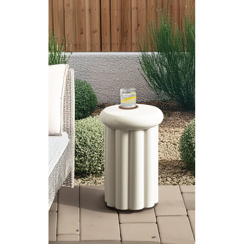 Table d'appoint ronde Modern, Beige