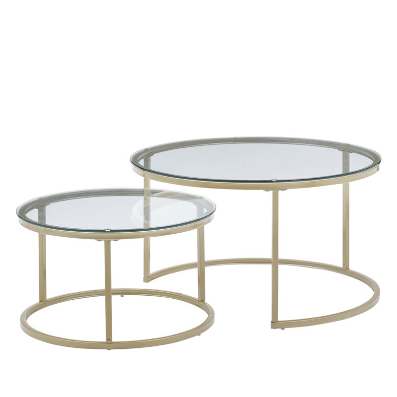 Frame Coffee Table, Clear, Nano Gold, Glass