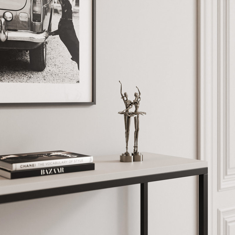 Console Table, 90cm H x 100cm W x 30cm D, black / cashmere, black, cashmere