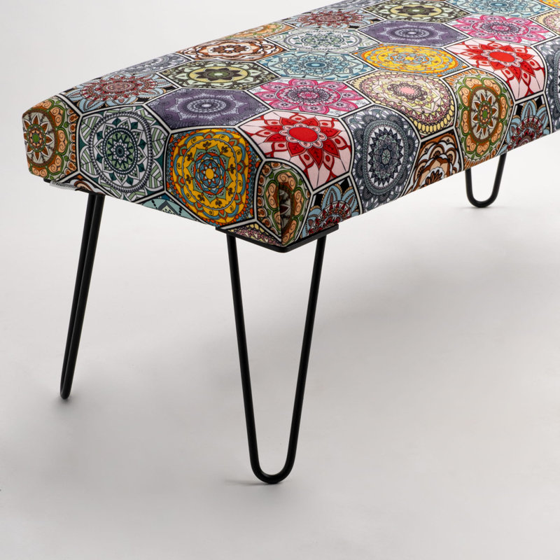 Lyndsay Velvet Upholstered Bench, H40 x W100 x D30cm
