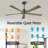 60" Waxman 5 - Blade Standard Ceiling Fan with Remote Control-1426934457-1426934462