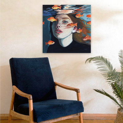 Nager avec les poissons, art contemporain