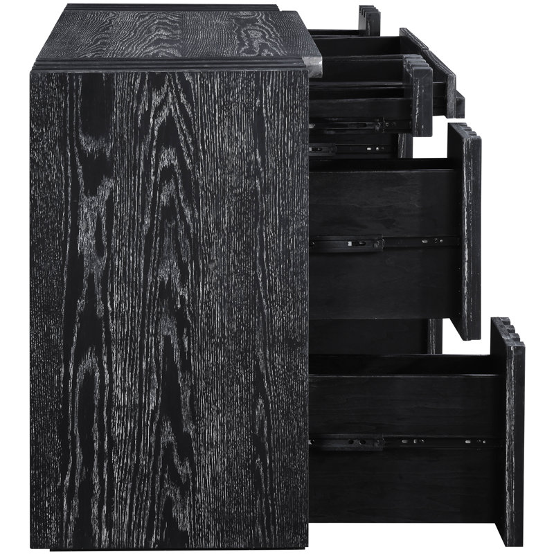 Stanton Veneer And Solid Wood Console Table, Black