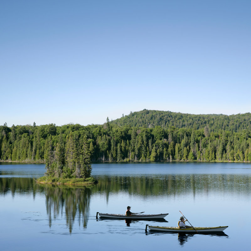 Wilderness Lake Kayaking by Sharply_done - Print, 76cm H x 76cm W x 3.8cm D