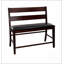 Banc à hauteur de comptoir en bois de style transitionnel avec dossier rembourré en similicuir de style transitionnel 1pc