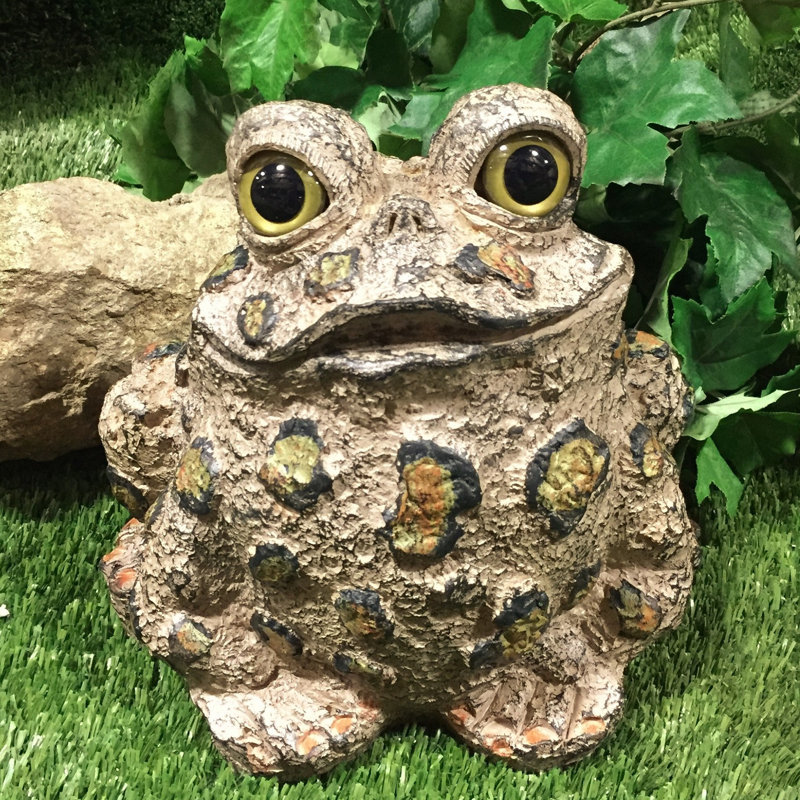 Whimsical UV Resistant Handcrafted Garden Toad and Turtle Statues Set