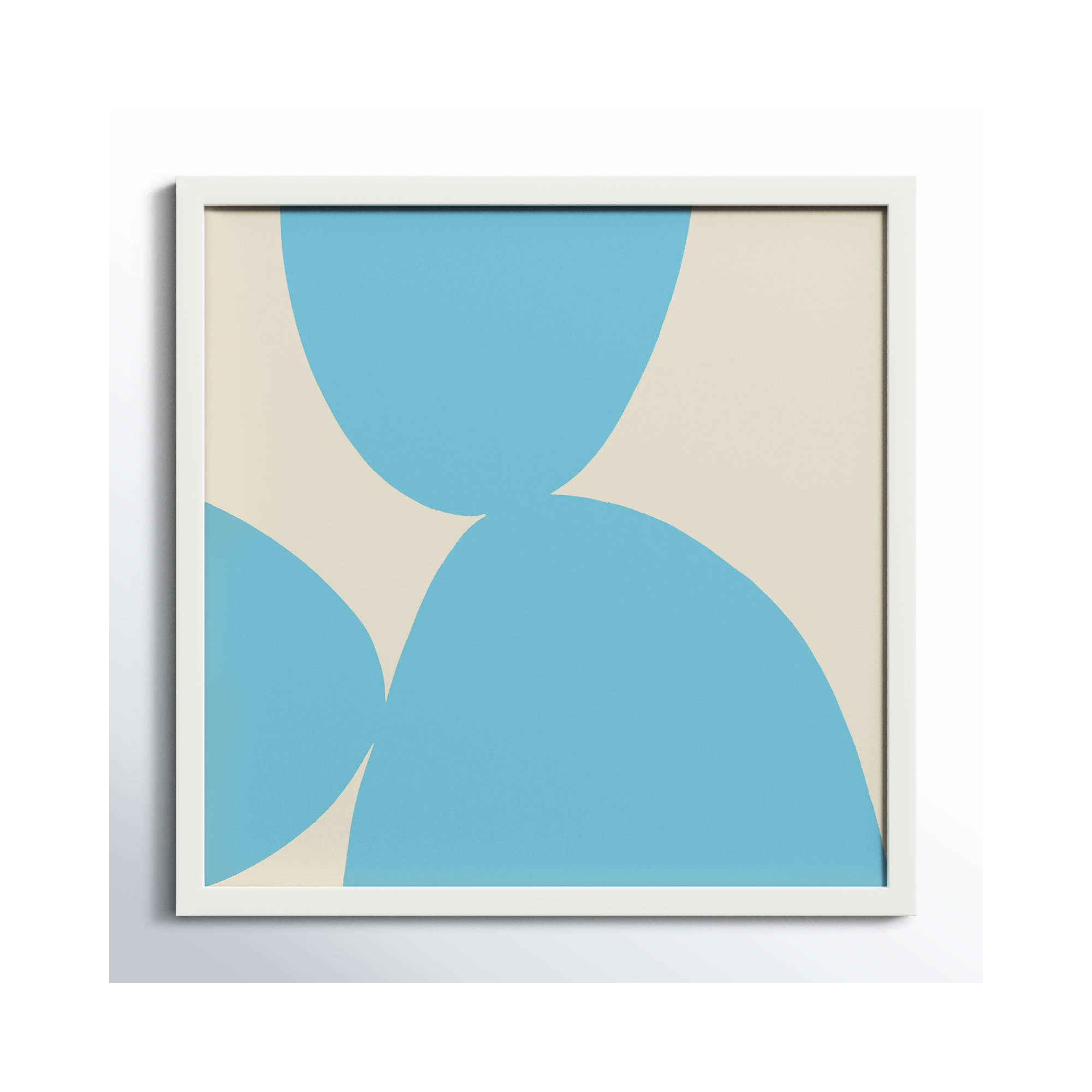 Blue Ink 1 by Lee Lessem, 30" H x 30" W x 1.25" D, White Framed