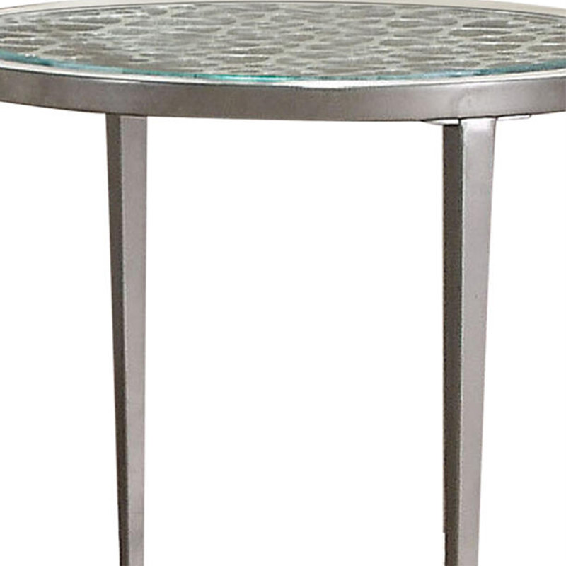 Table de bout à plateau en verre