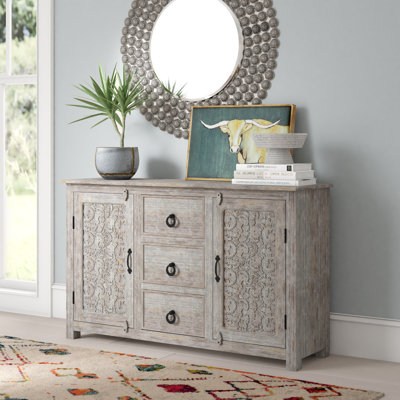 Fraidy Timber Hand Carved Sideboard Cabinet