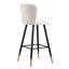 Tabouret de bar 30 po de style moderne avec sièges blancs, pieds en métal noir et extrémités dorées, convenant à divers styles de décoration-1085058362