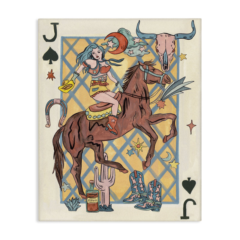 Art mural sur toile Western Cowgirl, H 48 po x l 36 po