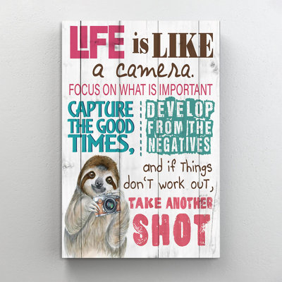 Photographie «Life Is Like A Caméra», impression sur toile tendue