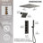 Thermostatic Dual Showerheads System, Ceiling Mount 12" LED Rainfall Shower Faucet with 6" Shower Head, Handheld Spray-89831846