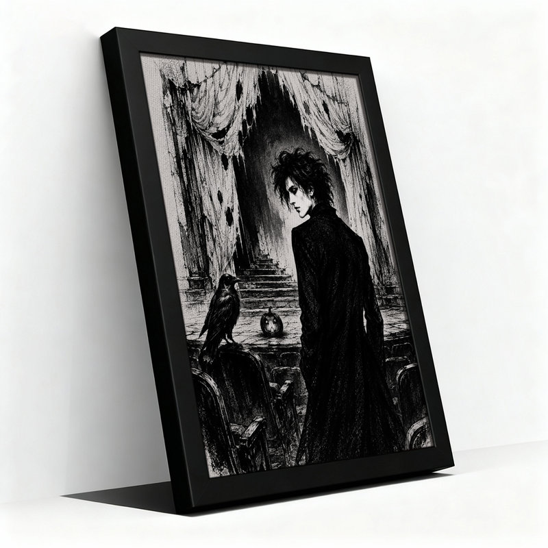 Art mural sur toile noir et blanc, H 18 po x l 12 po