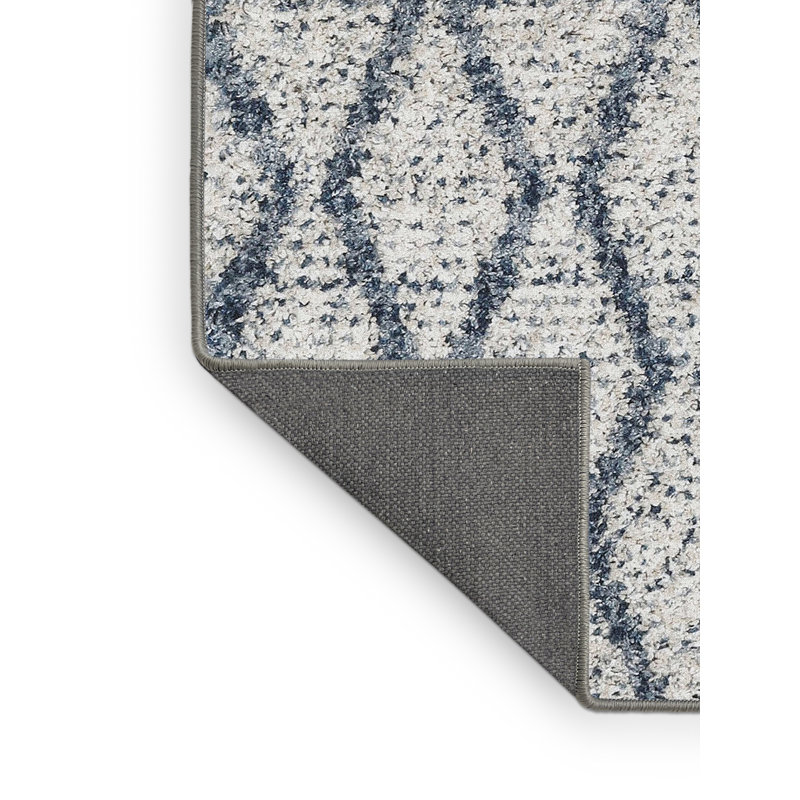 Tapis gris/bleu zone contemporaine, Rectangle 5 pi x 7 pi
