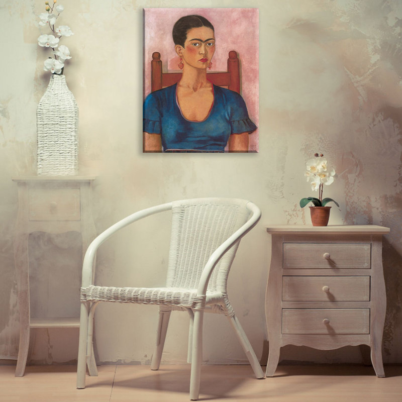 «Self Portrait, 1930» par Frida Kahlo, toile tendue avec châssis, H 24 po x l 17 po