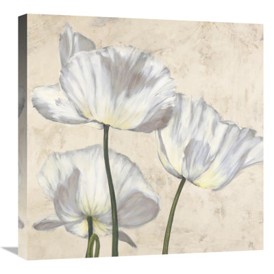 «Poppies In White II» par Luca Villa, art mural sur toile