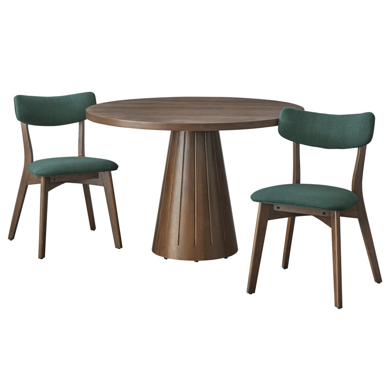 Ensemble repas Castilia, 3 pièces: table, 2 chaises, Vert