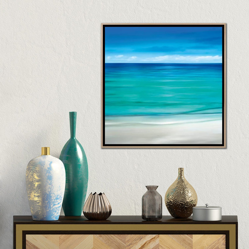 Paradise II' Print, 45.72 cm H x 45.72 cm W x 4.445 cm D, Oak Floater Framed